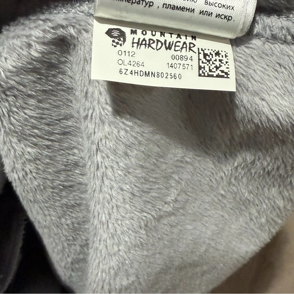 Cute Women’s Fuzzy Mountain Hard Wear Gray Fleece Vest Size Large Outdoors - Picture 5 of 8
